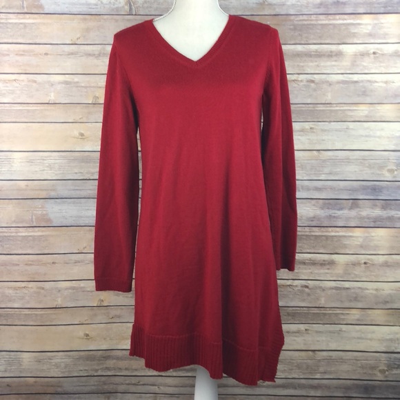 Eileen Fisher Dresses & Skirts - Eileen Fisher Asymmetrical Red Sweater Dress 0120